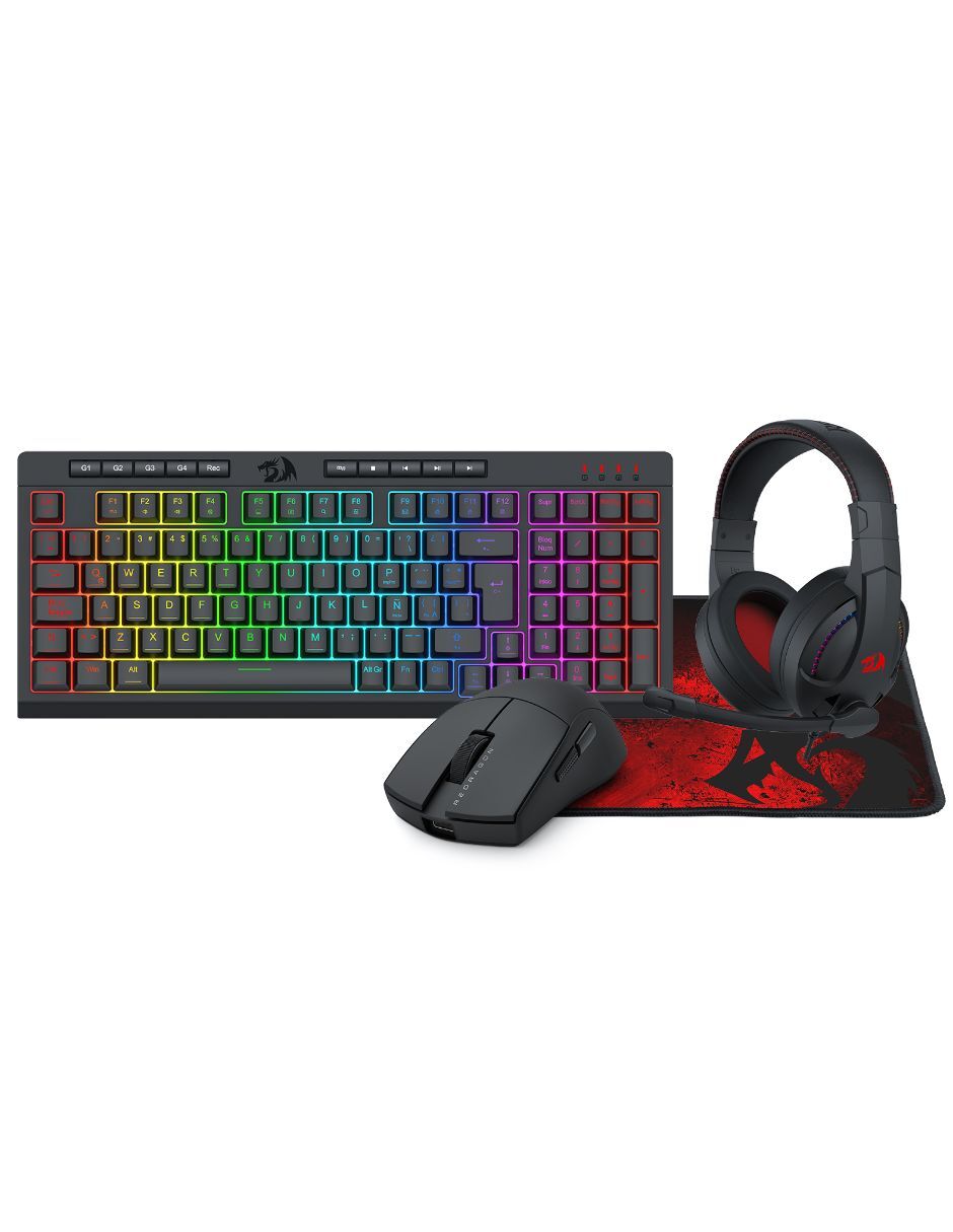 Mouse y teclado S147 con audifonos y mousepad 2