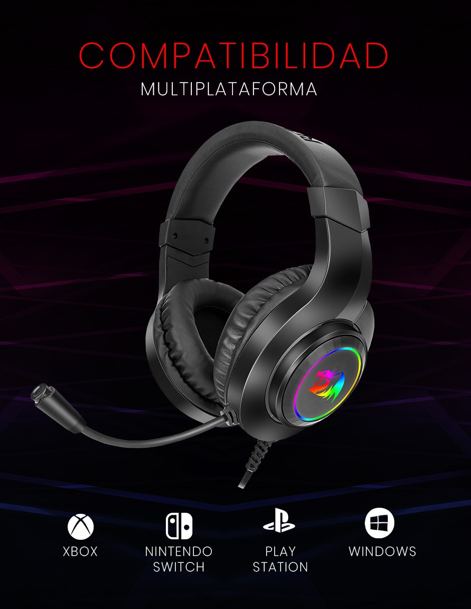 Audífonos gamer alámbricos Hylas H260RGB 3