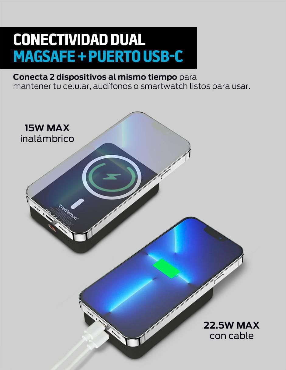 Batería portátil redlemon 10000 mah magnético