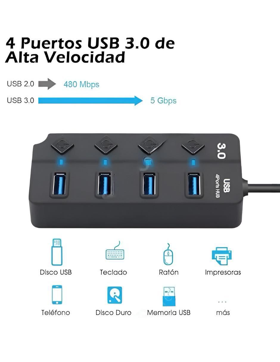 Hub XTLLAR6161 de 4 puertos USB 2