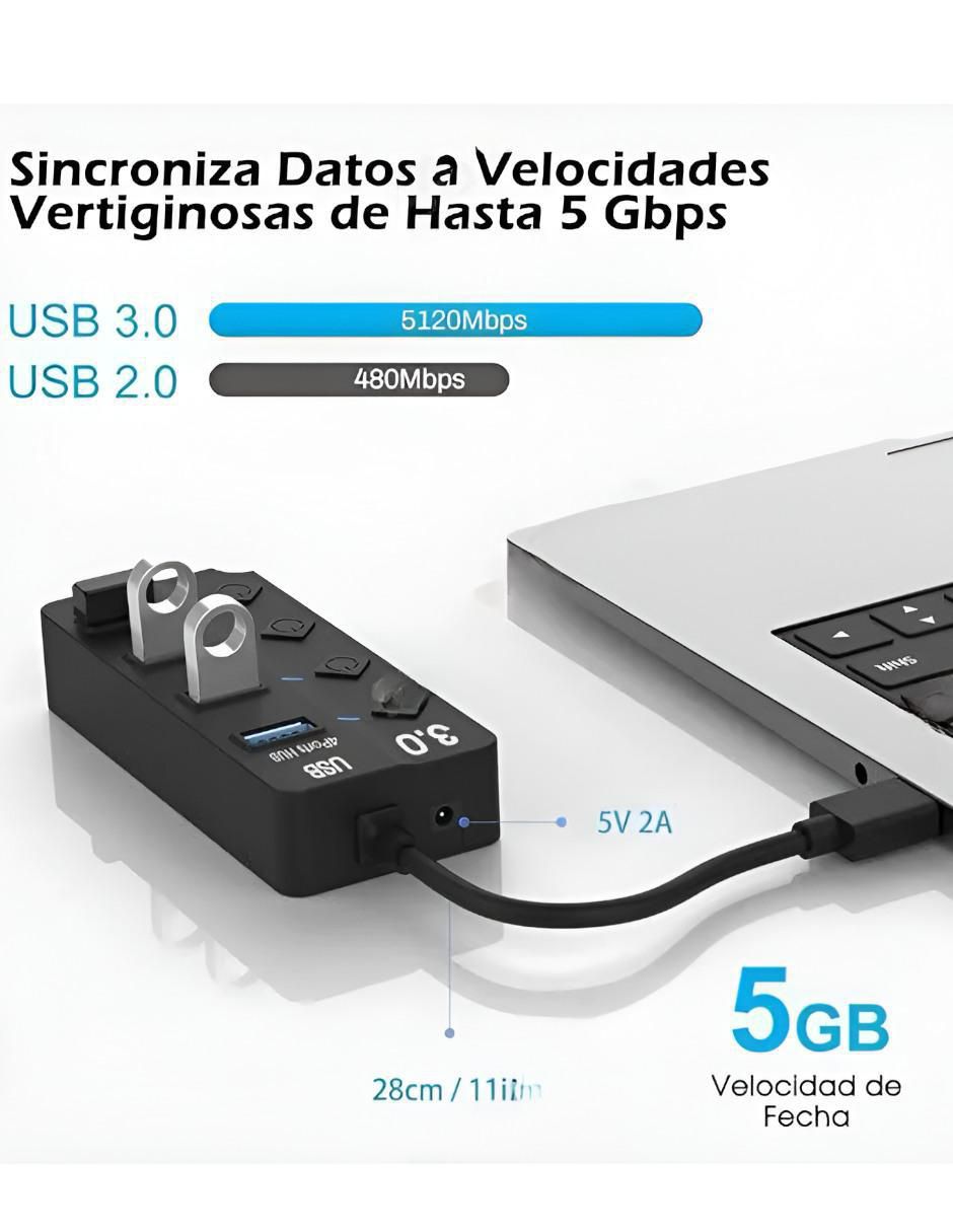 Hub XTLLAR6161 de 4 puertos USB 3