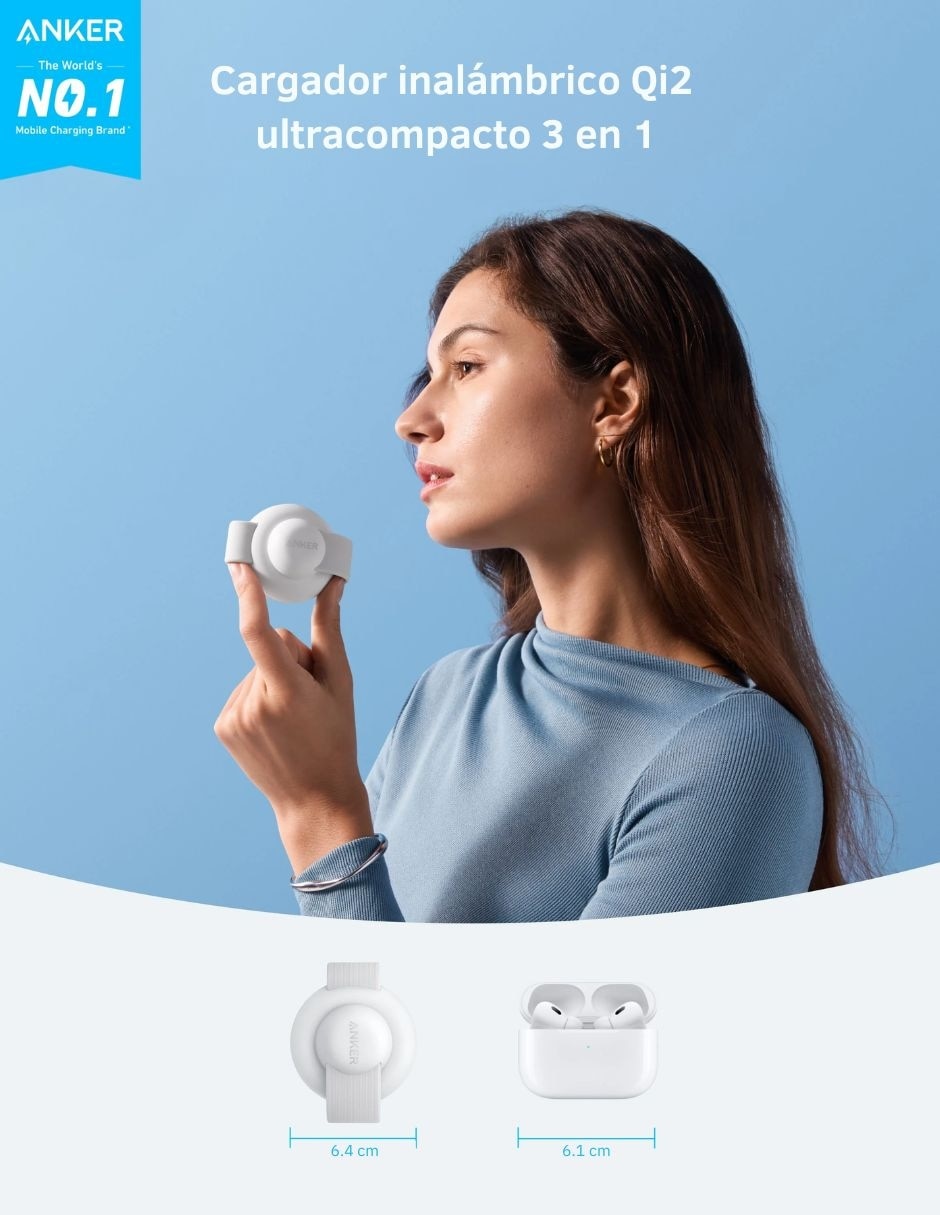 Cargador inalámbrico magGo 3 en 1 USB tipo C 15 W 4