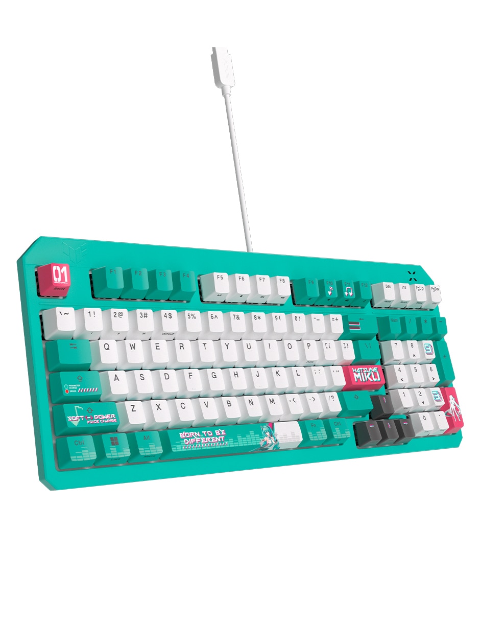 Teclado gamer retroiluminado español con interruptor optomecánico TUF gaming K3 gen II Hatsune Miku edition 2