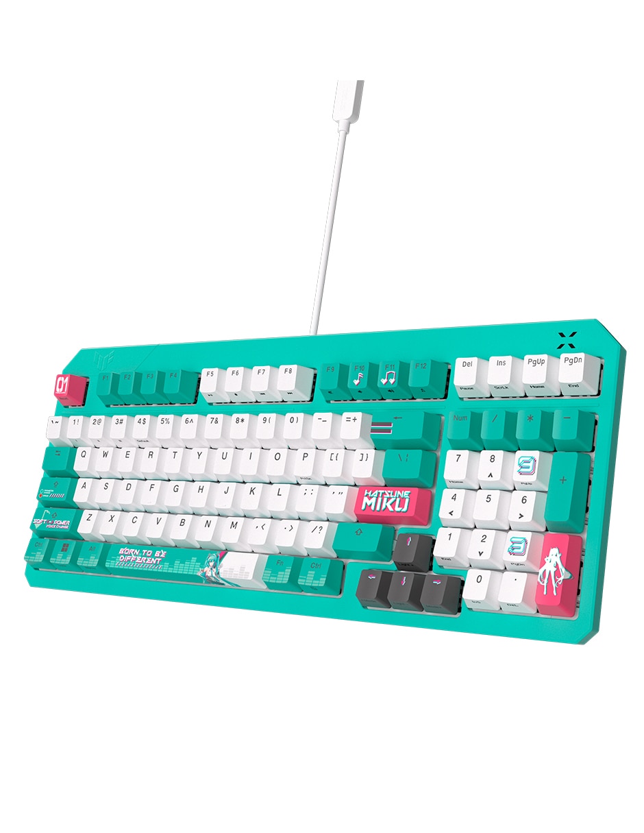 Teclado gamer retroiluminado español con interruptor optomecánico TUF gaming K3 gen II Hatsune Miku edition 3