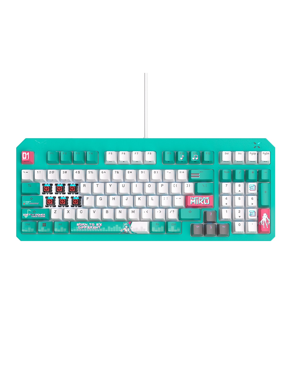 Teclado gamer retroiluminado español con interruptor optomecánico TUF gaming K3 gen II Hatsune Miku edition 5