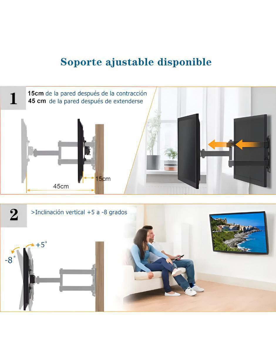 Soporte de pared para pantalla inclinable 14 - 55 pulgadas 4