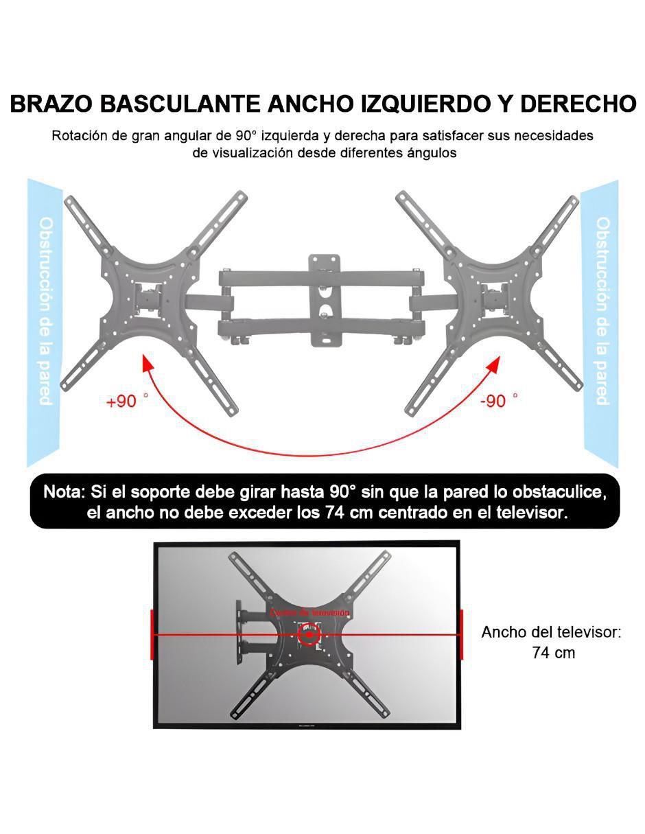 Soporte de pared para pantalla articulado 32 - 55 pulgadas 4