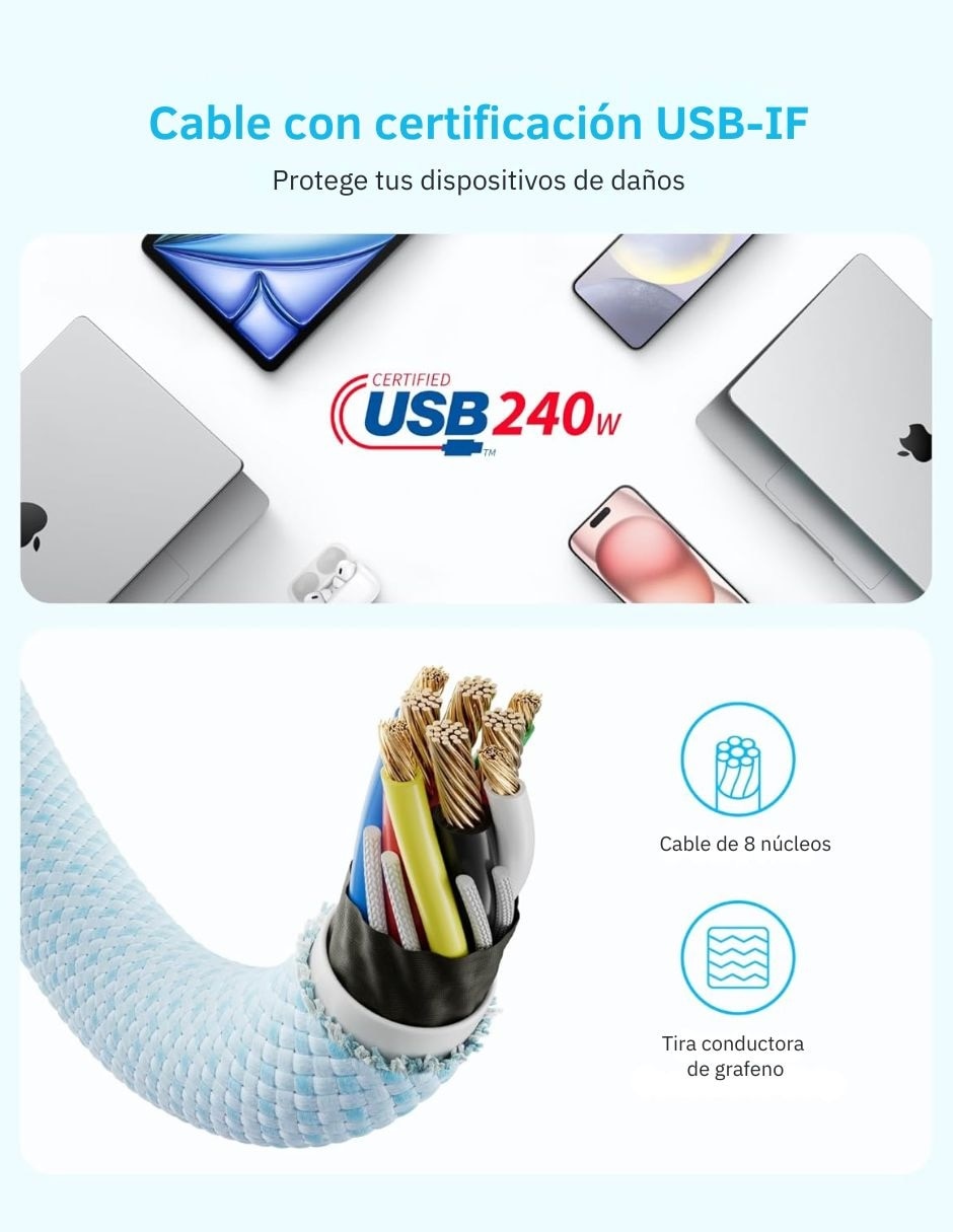 Cable USB Tipo C de 1 m 7