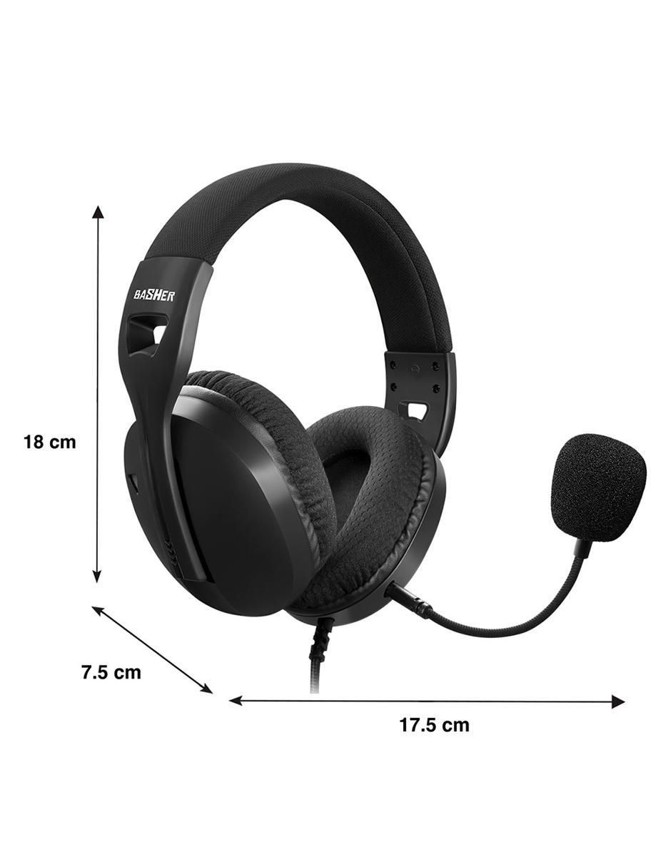 Audífonos gamer over-ear basher bash-4204 alámbrica "con (si aplica)" no no aplica