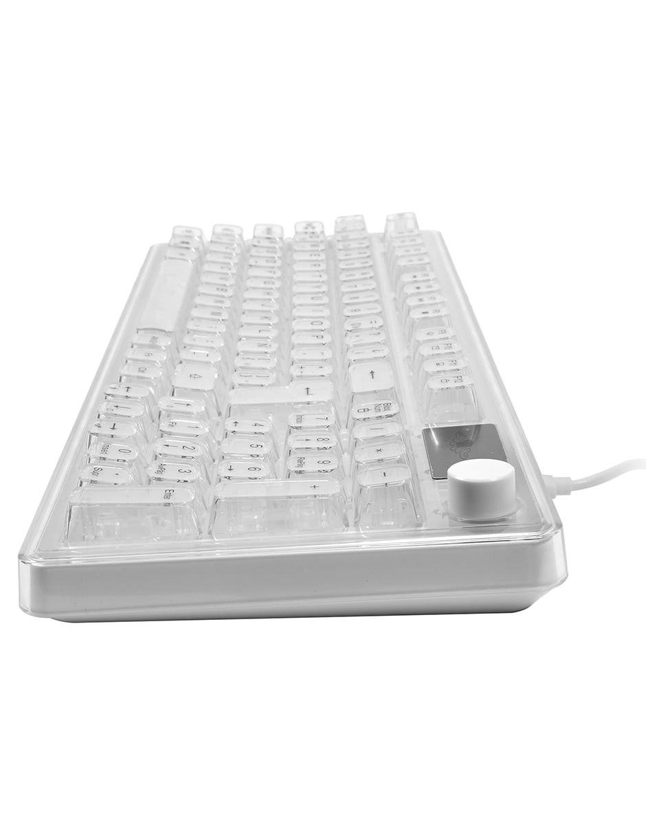 Kit teclado gamer USB-A 2.0 QWERT español con interruptor membrana plana teclado alambrico transparente 6