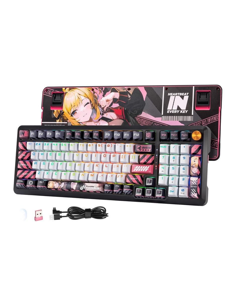 Teclado gamer retroiluminado español con interruptor híbrido DSTRTIOMHJ