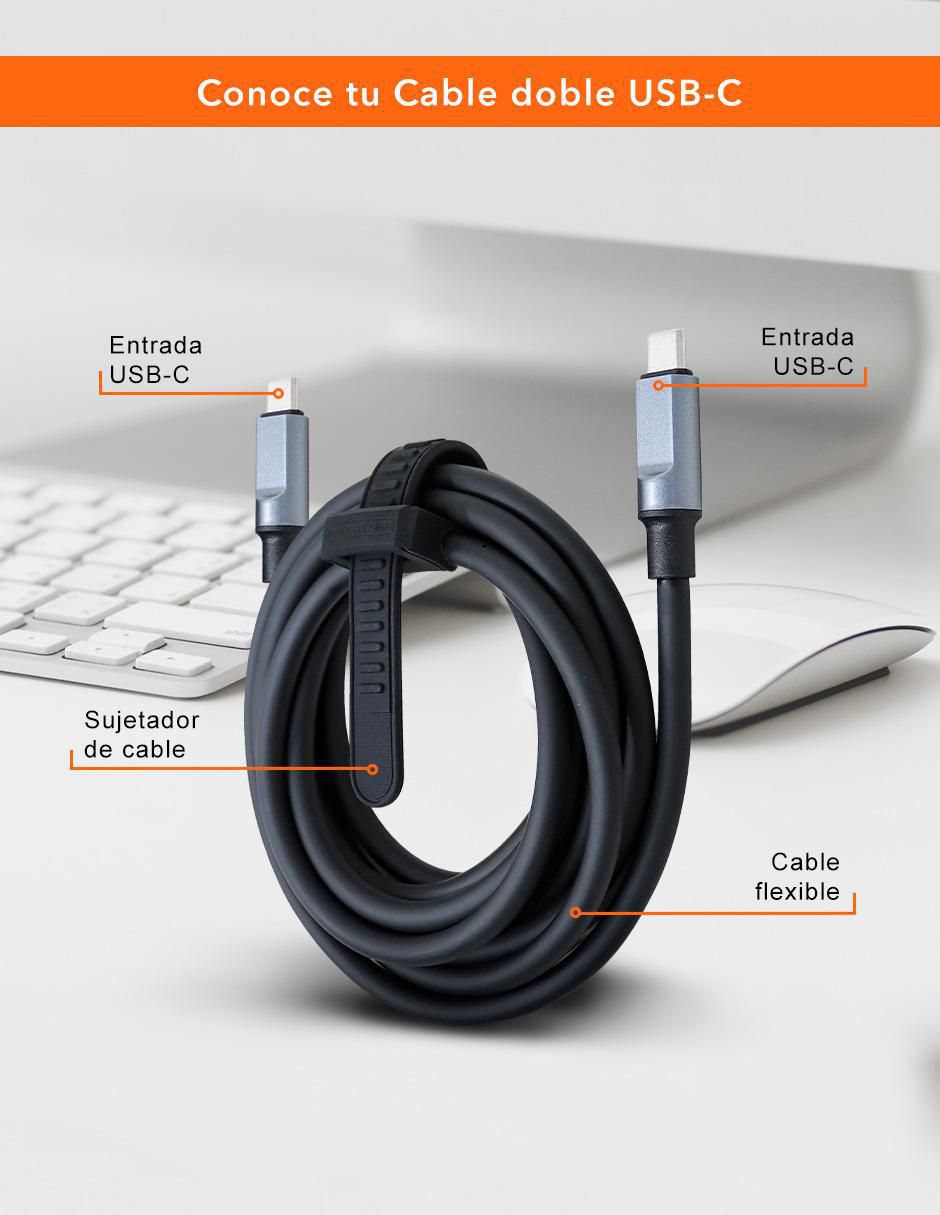 Cable USB C a tipo USB C de 2 m 3