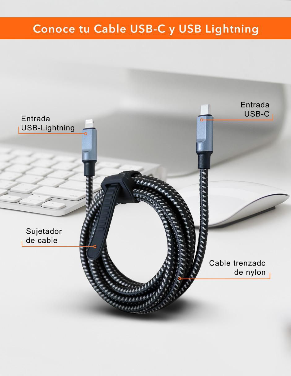 Cable USB C a tipo lightning de 2 m 3