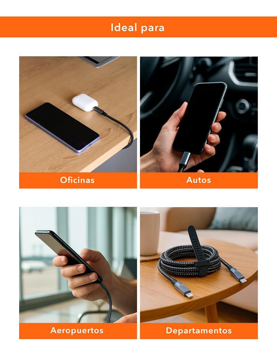 Cable USB C a tipo lightning de 2 m 6