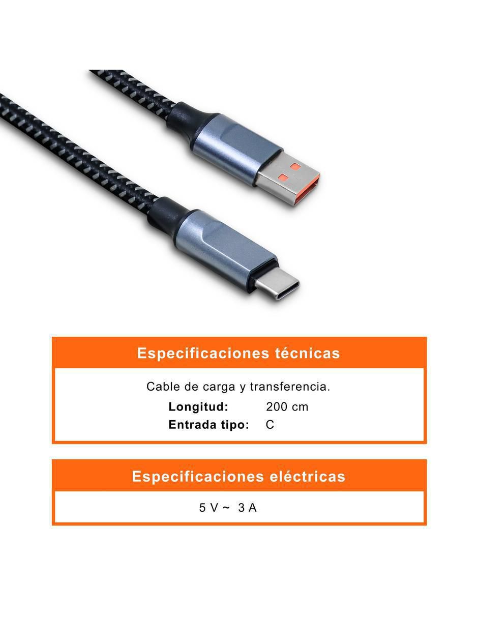 Cable usb c a tipo usb de 2 m 7