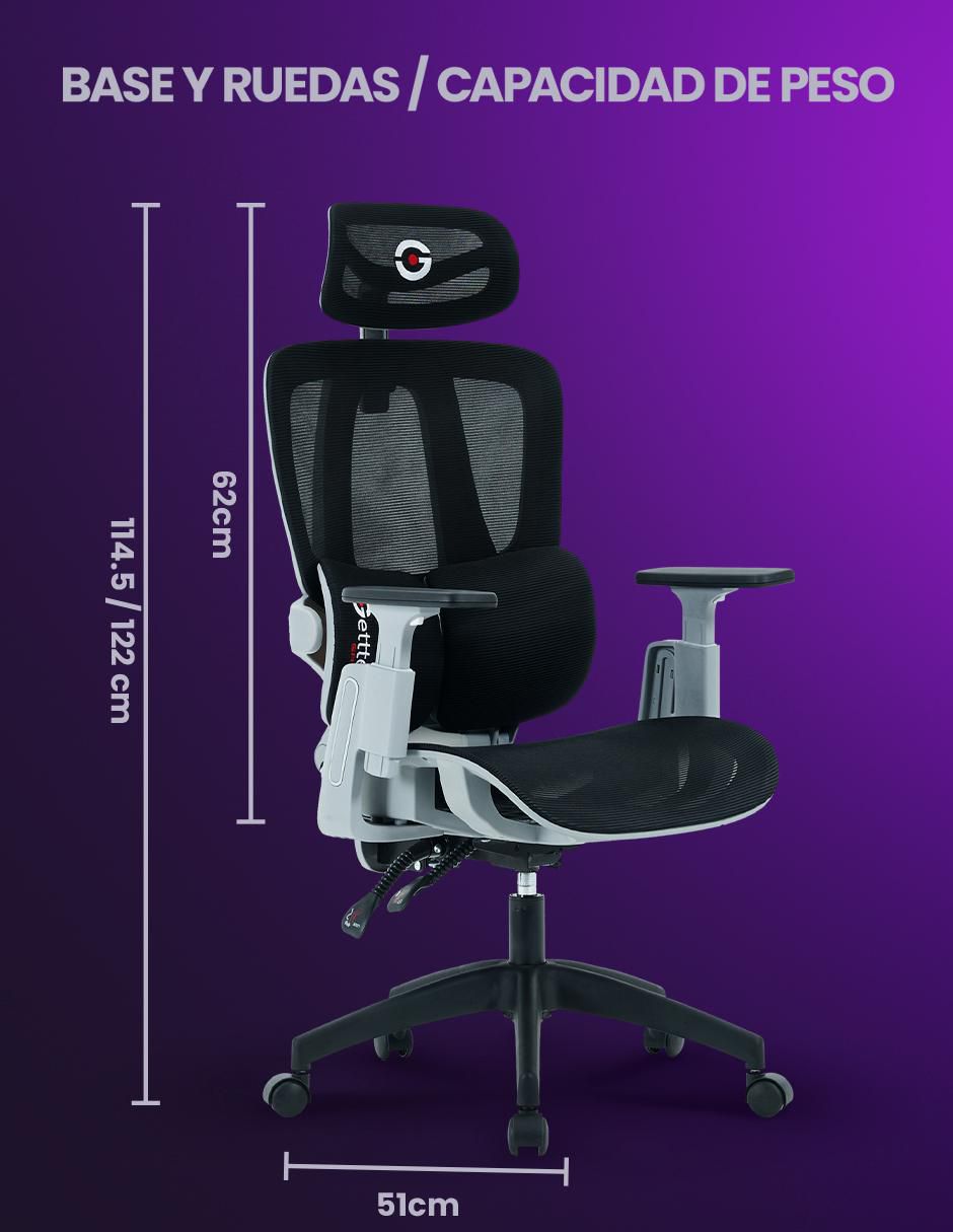 Silla gamer ergonómica con malla transpirable de mesh 2
