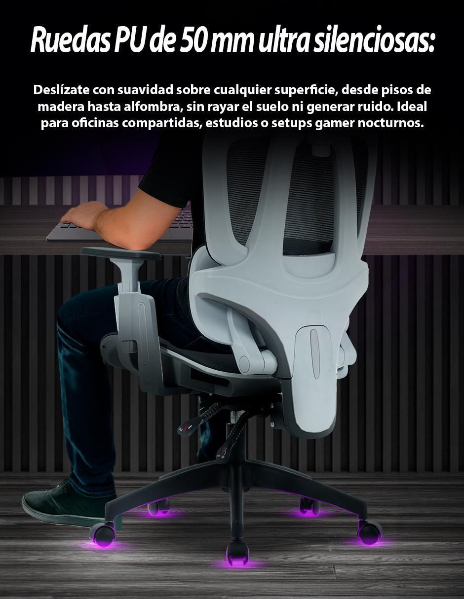Silla gamer ergonómica con malla transpirable de mesh 5