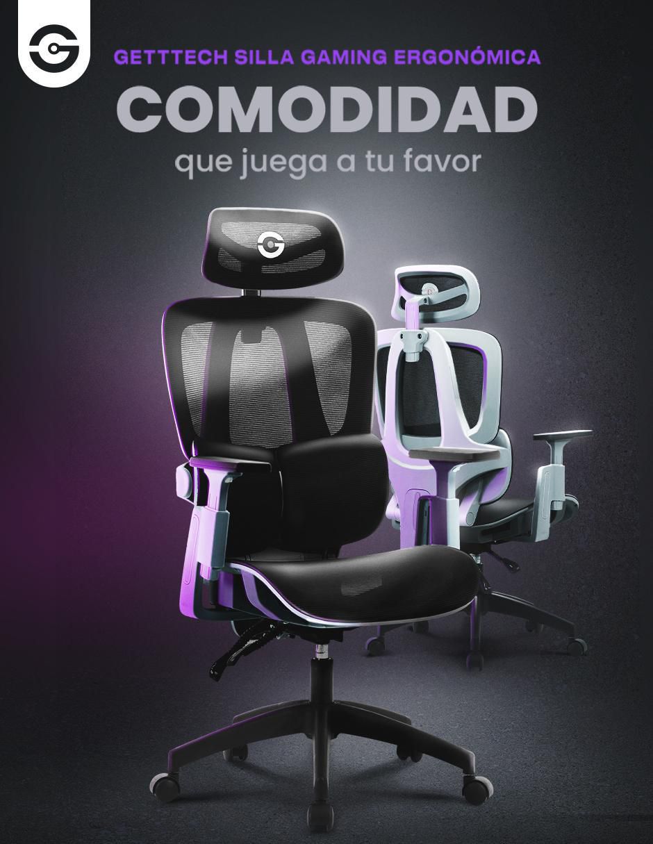 Silla gamer ergonómica con malla transpirable de mesh 6