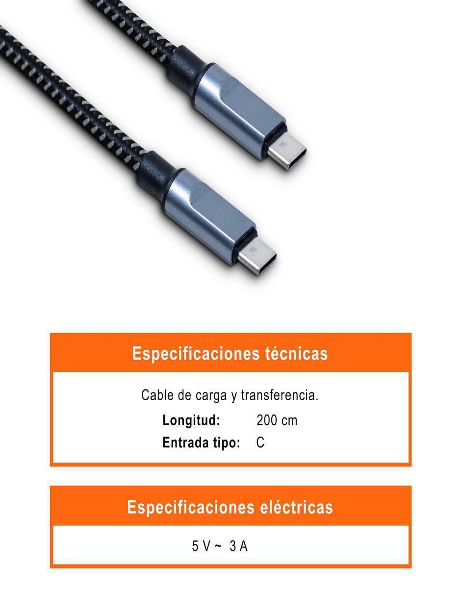 Cable USB C a tipo USB C de 2 m 7