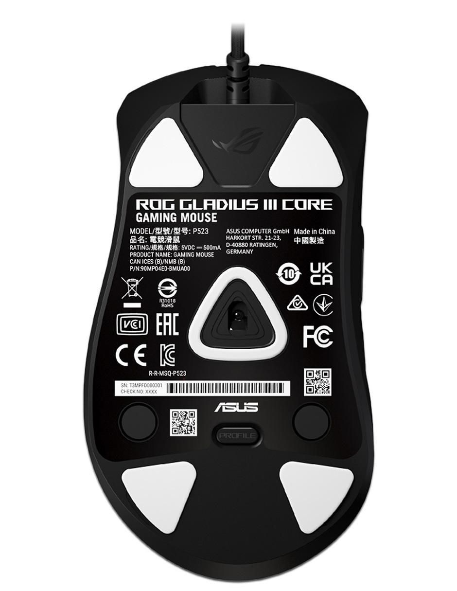 Mouse gamer alámbrico Rog gladius III core 
90MP04E0-BMAA00 4