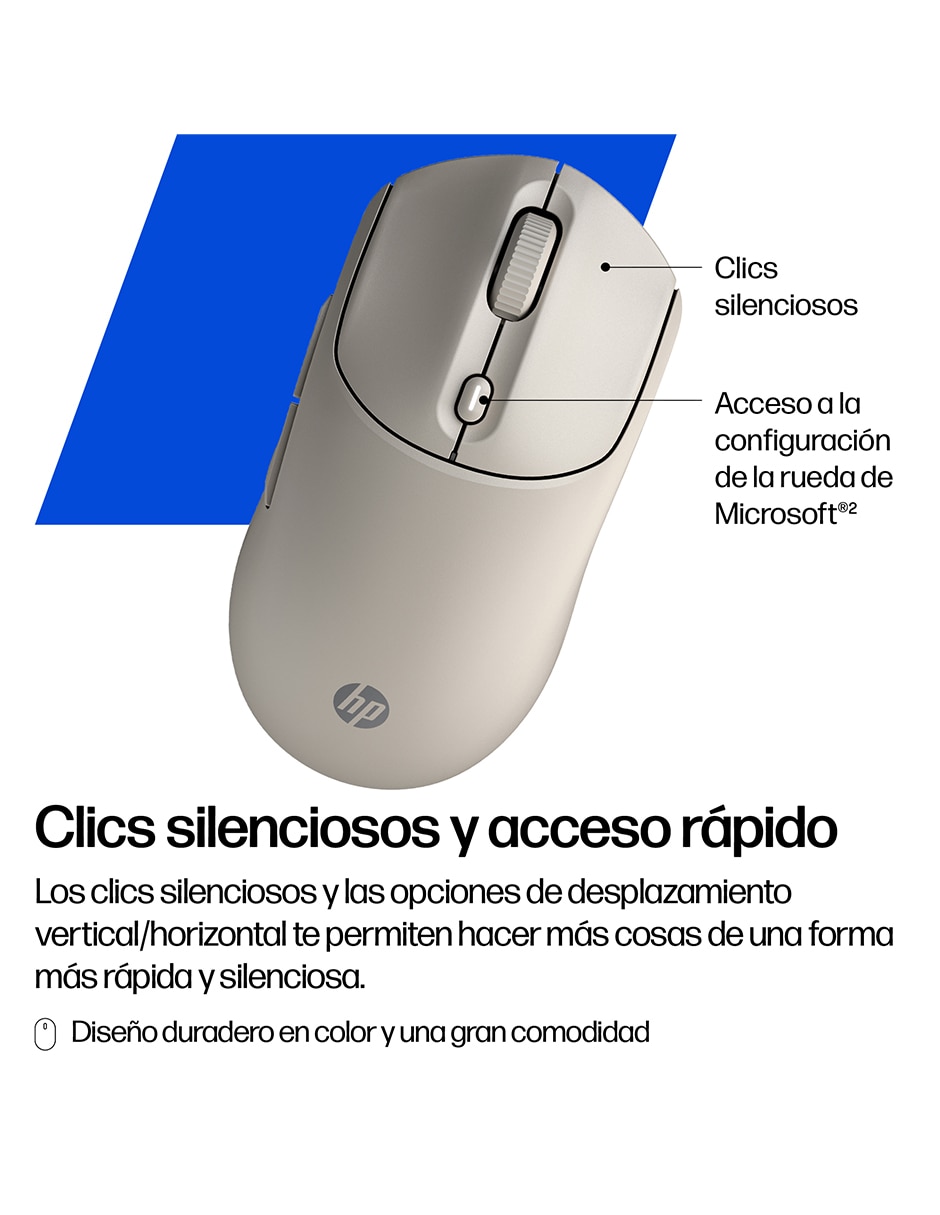 MOUSE HP 400 QUIET, SIN TAMAÑO, VAINILLA