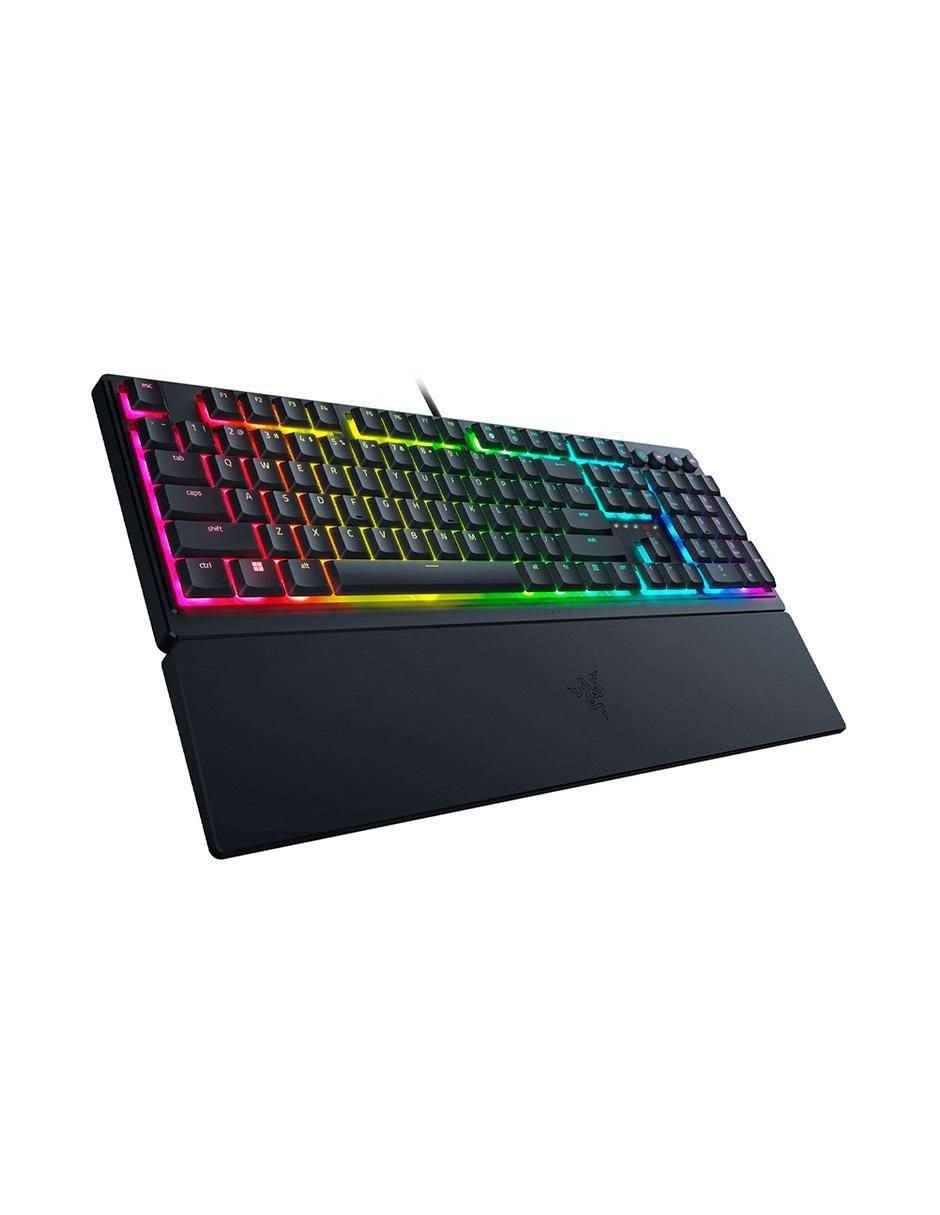 Teclado gamer USB-A 2.0 QWERT Inglés con interruptor membrana cúpula de goma Ornata V3 Chroma RGB 2
