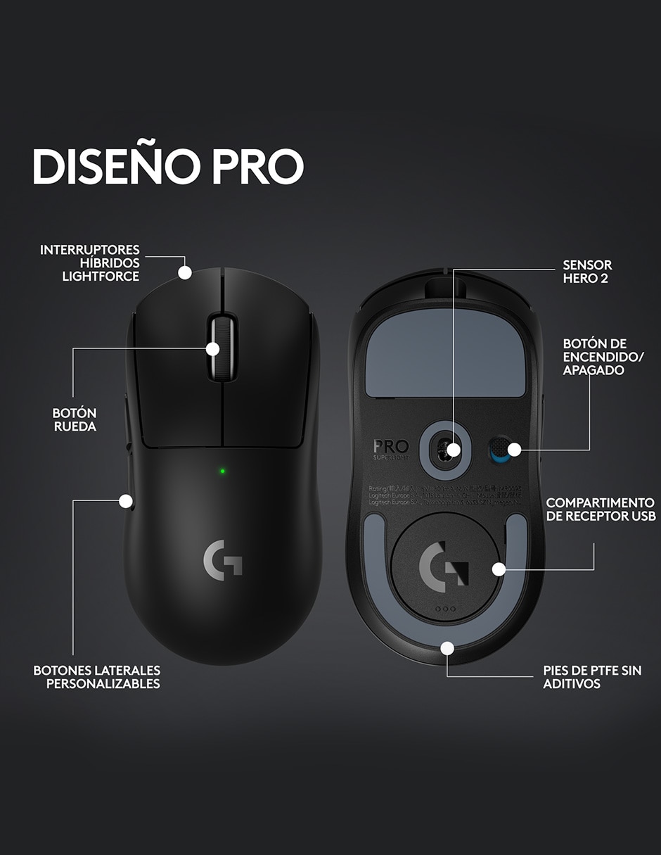 MOUSE GAMER LOGITECH G G PRO X , NEGRO