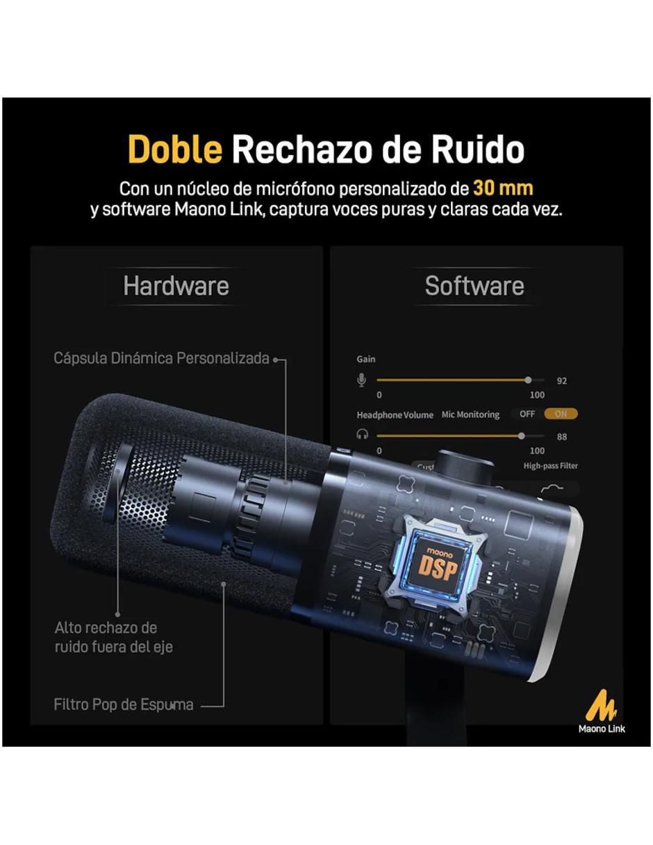 Micrófono gaming alámbrico micrófono dinámico gamer con luces rgb 3