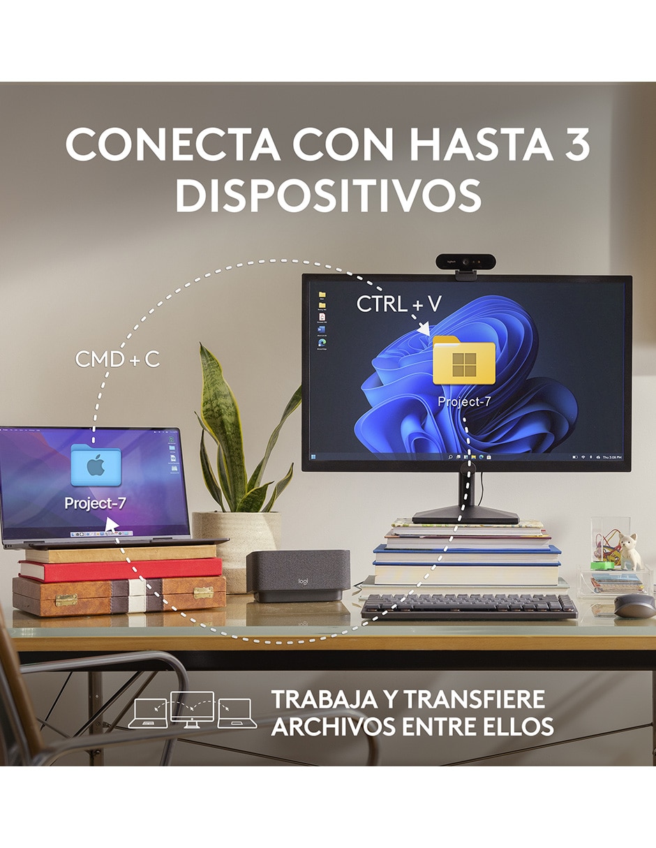 MOUSE LOGITECH ANYWHERE 3S, ROSA CLARO