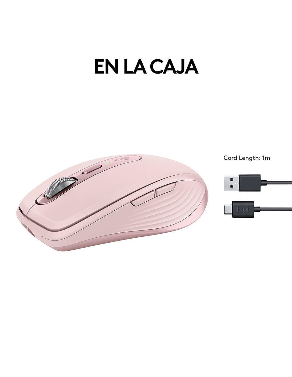 MOUSE LOGITECH ANYWHERE 3S, ROSA CLARO