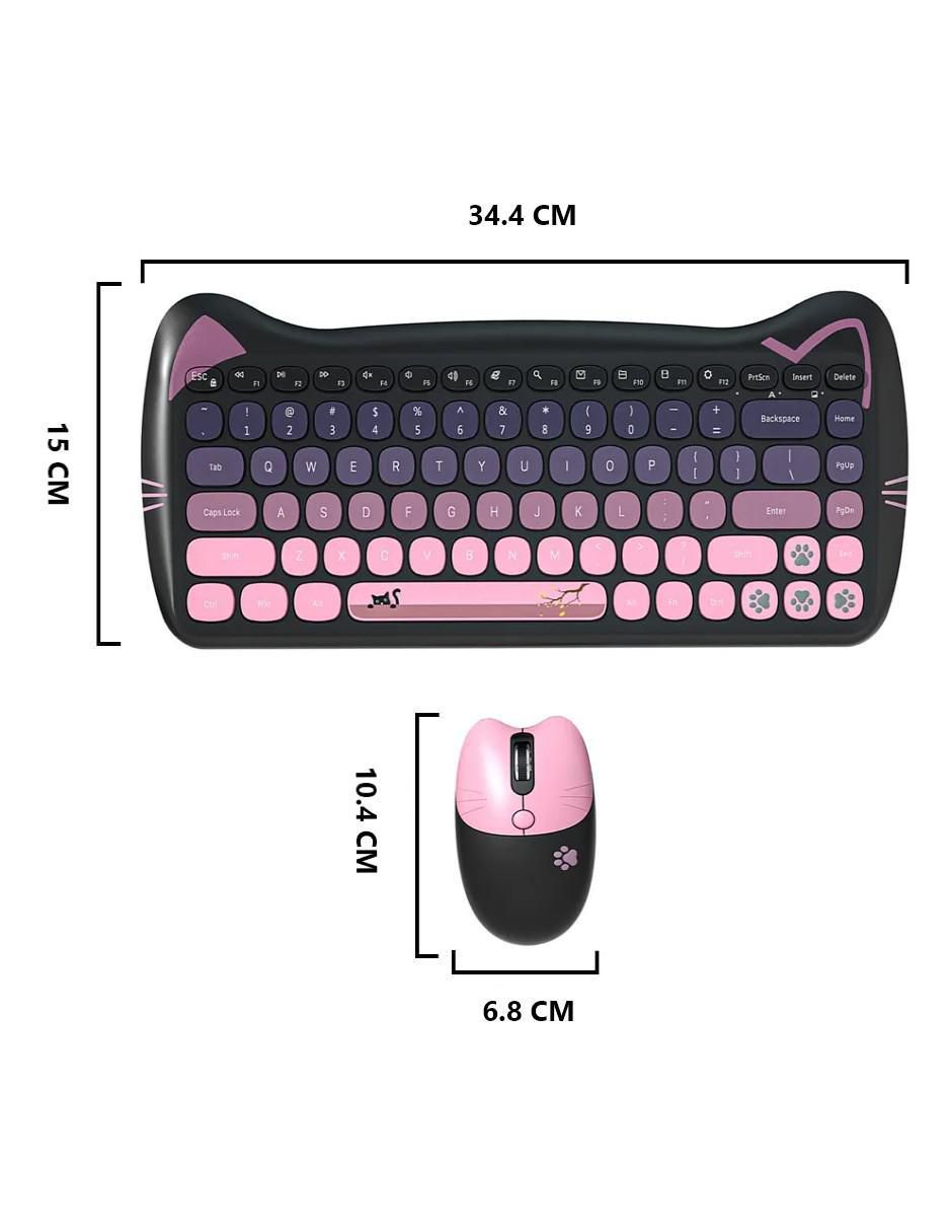 Mouse y teclado Kit Teclado y Mouse Negro Inalámbrico 8