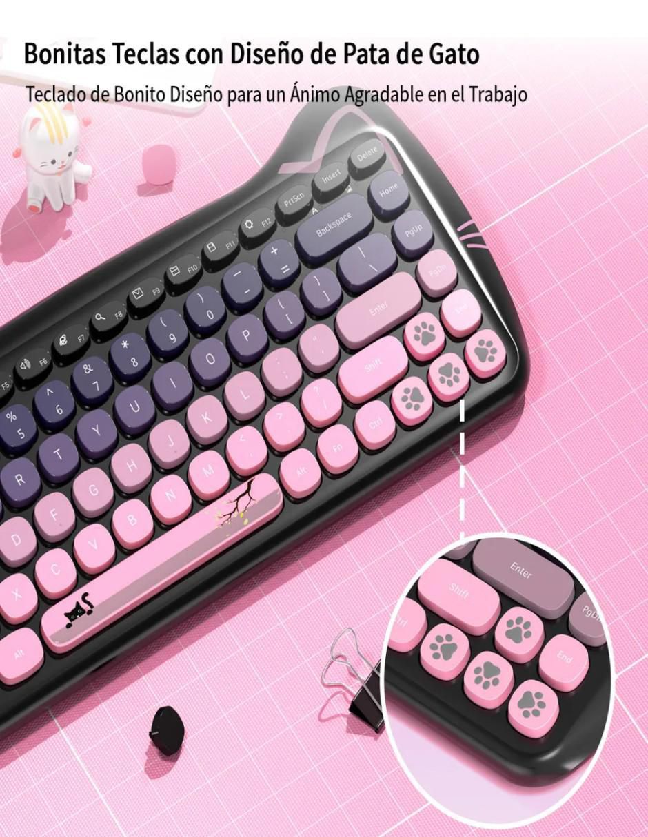 Mouse y teclado Kit Teclado y Mouse Negro Inalámbrico 3