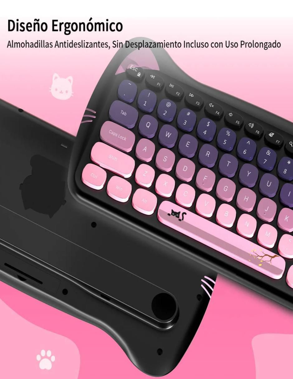 Mouse y teclado Kit Teclado y Mouse Negro Inalámbrico 4