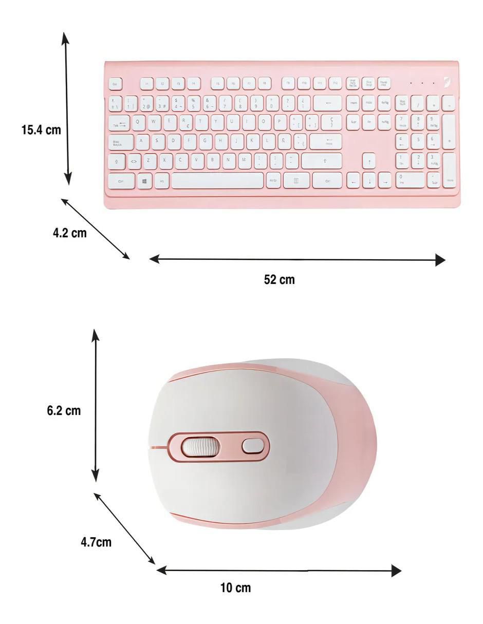 Mouse y teclado Kit Inalámbrico de Teclado Multimedia y Mouse 4