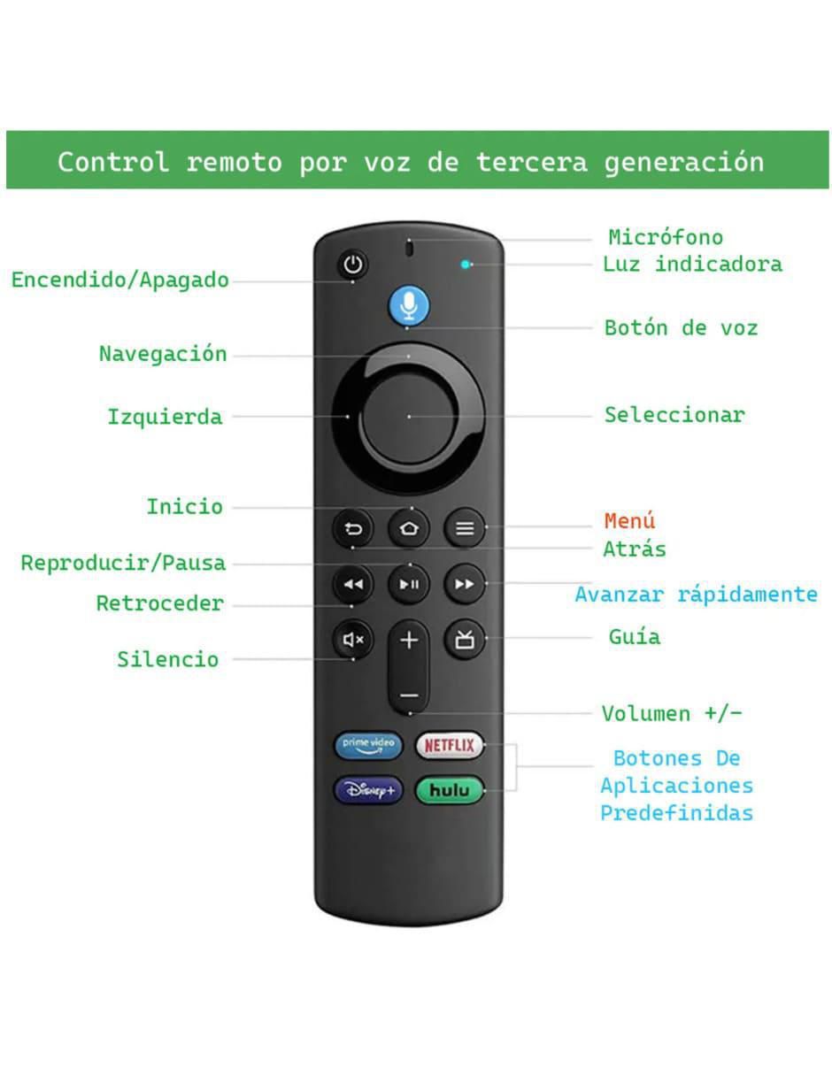 Control remoto para TV Fire Stick Lite y Cube 3