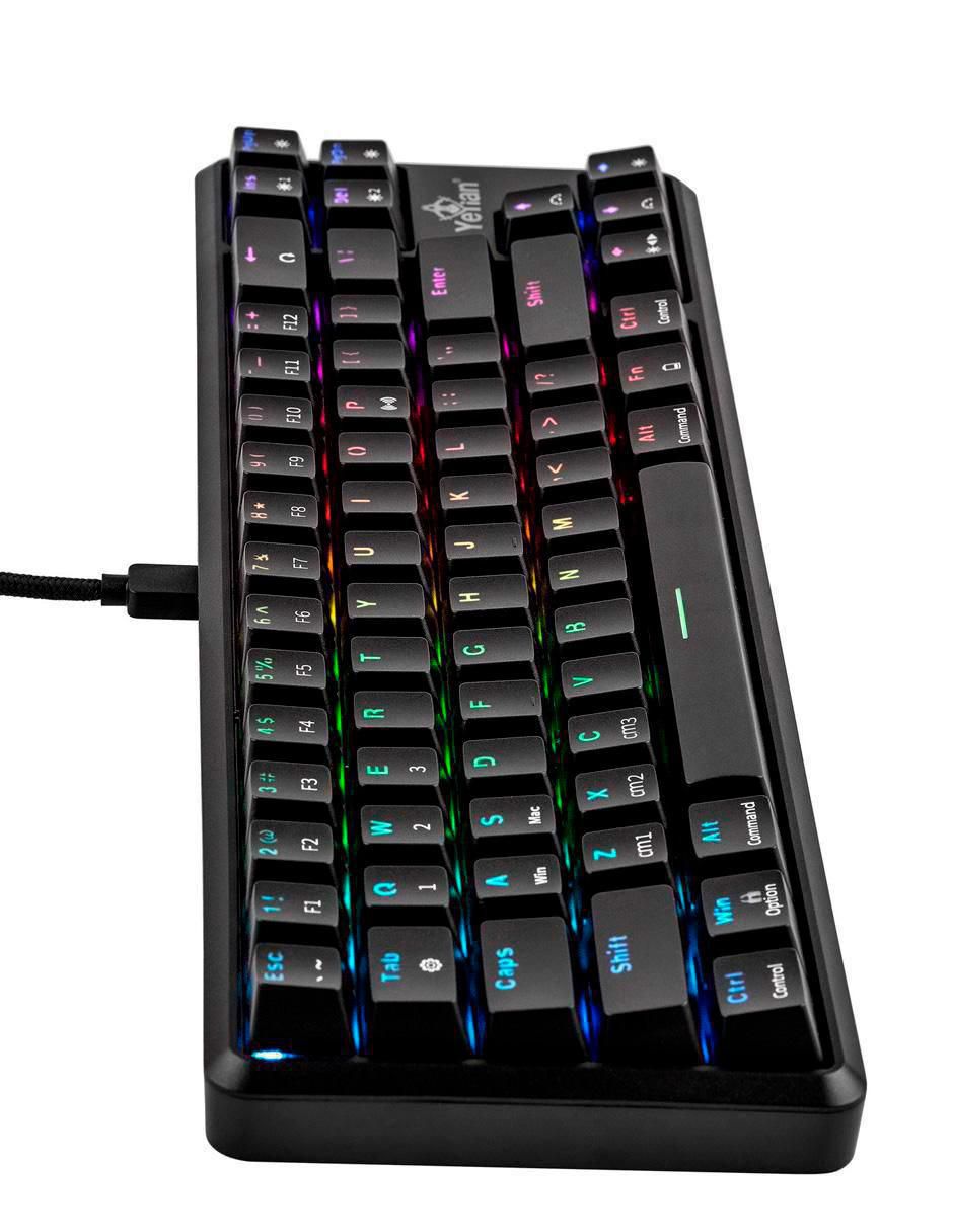 Teclado gamer USB, bluetooth retroiluminado español con interruptor lineal (red, black) Akil 7