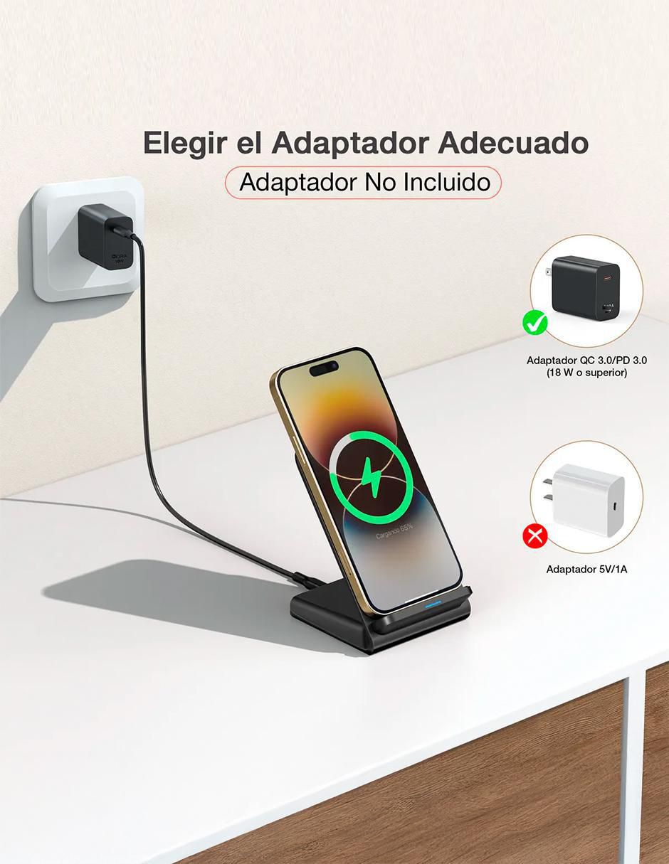 Soporte para celular con cargador inalámbrico edición estándar 3