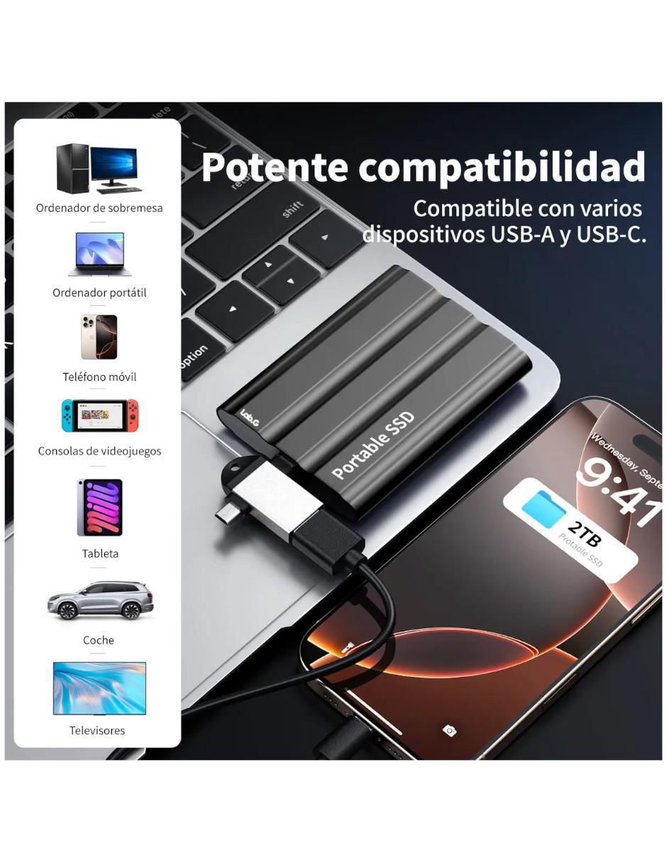 Disco duro externo capacidad 2 TB 3