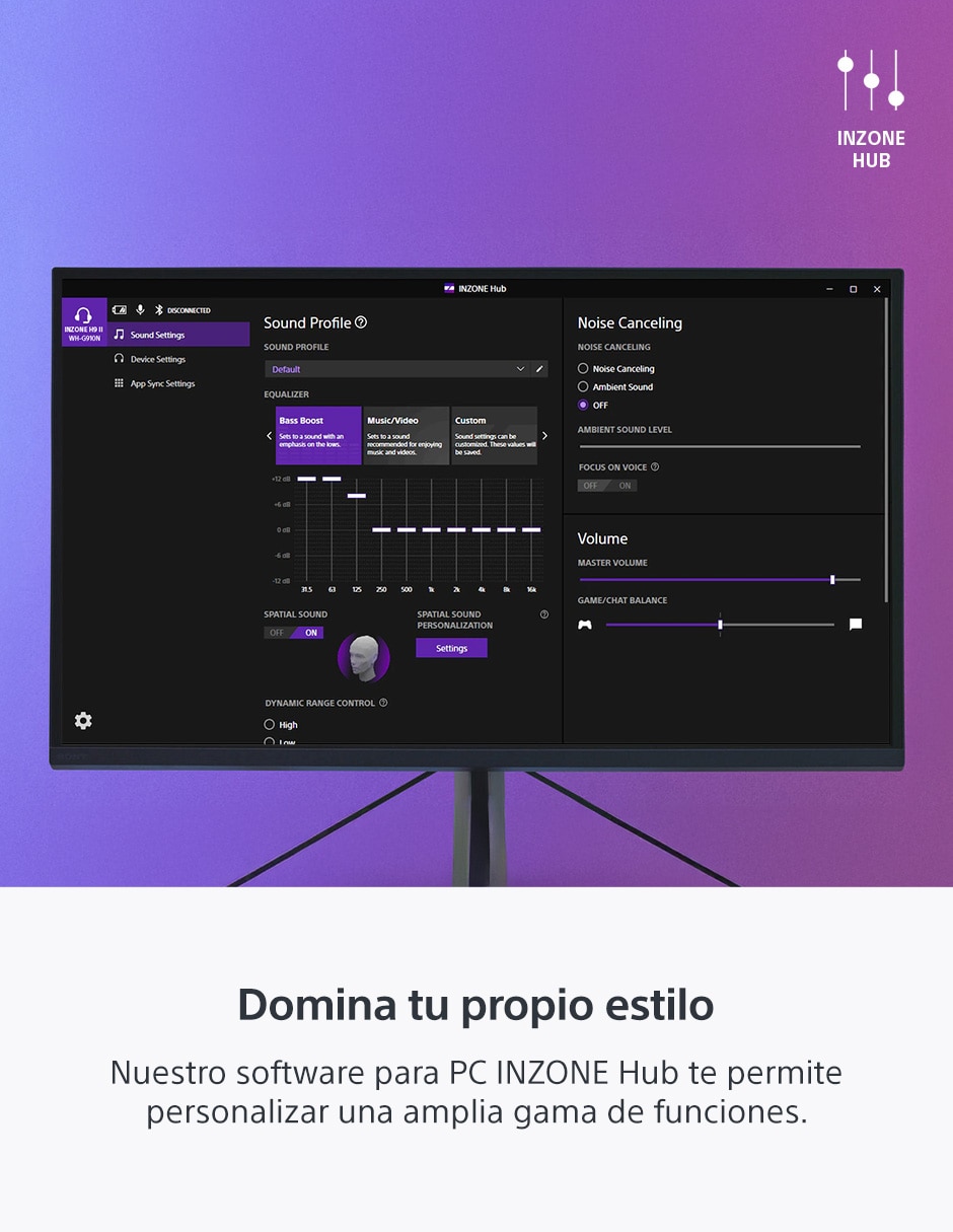AUDÍFONOS GAMER SONY WH-G910N W, NEGRO
