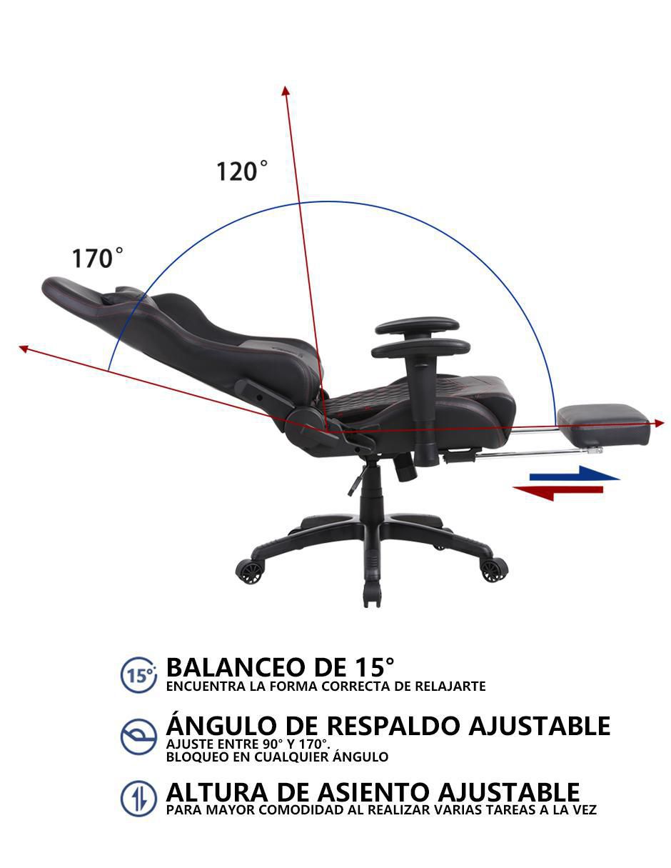 Silla gamer con masajeador LS-6689S 8