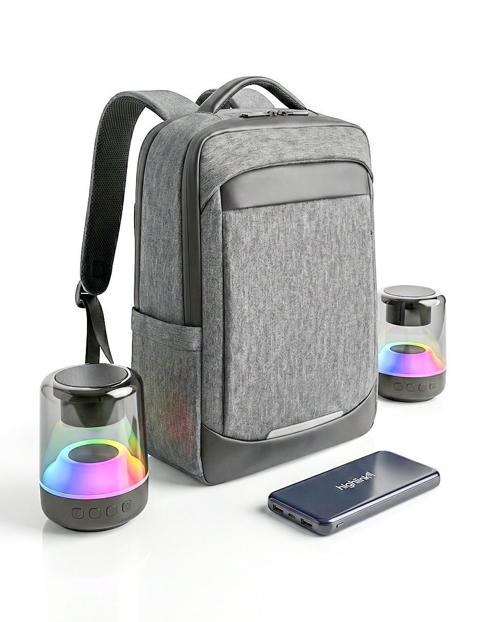 Set de bocinas Rainbow, Backpack y Powerbank alámbricos/inalámbricos 2
