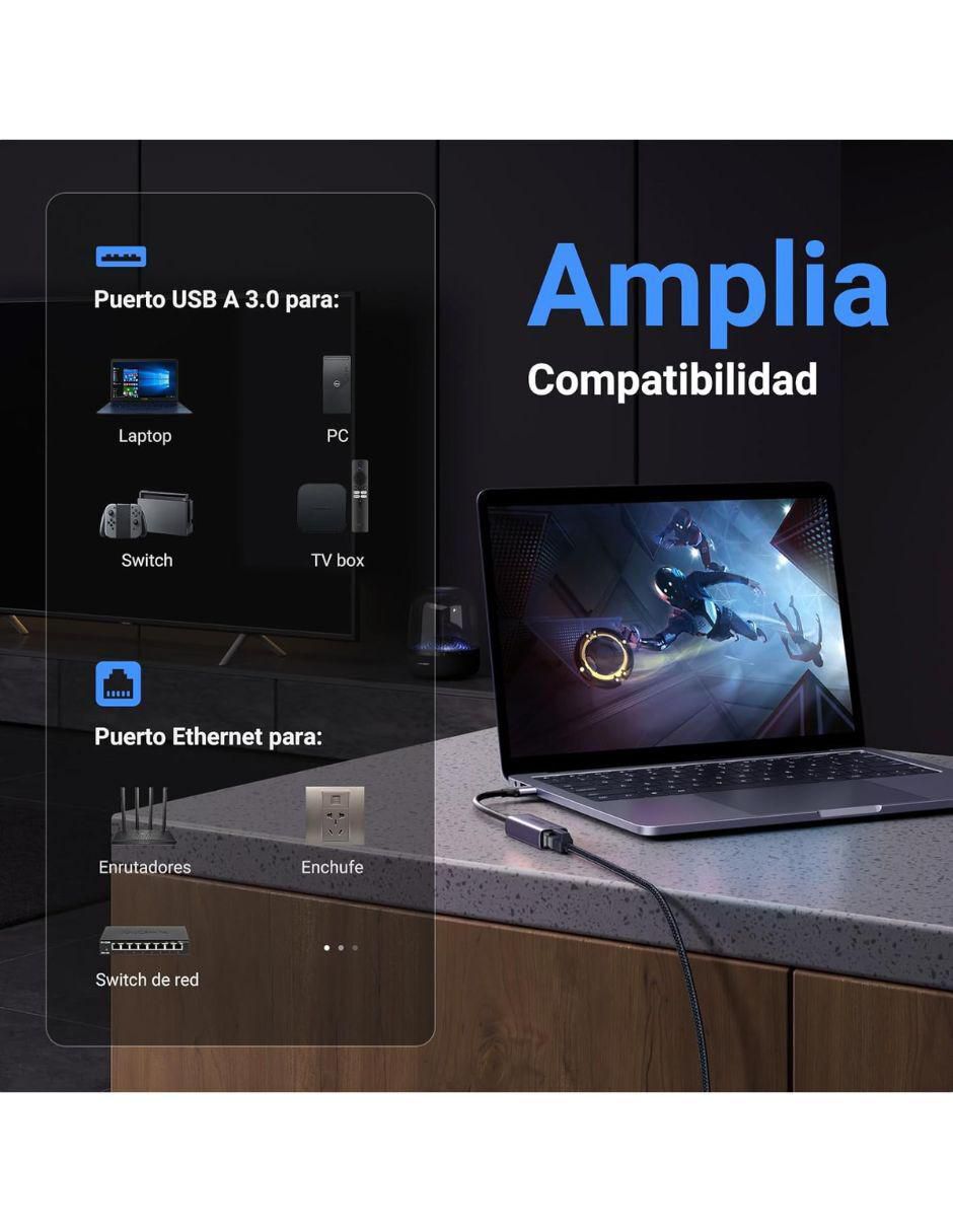 Set de cable ethernet a tipo USB de 0.5 m 5