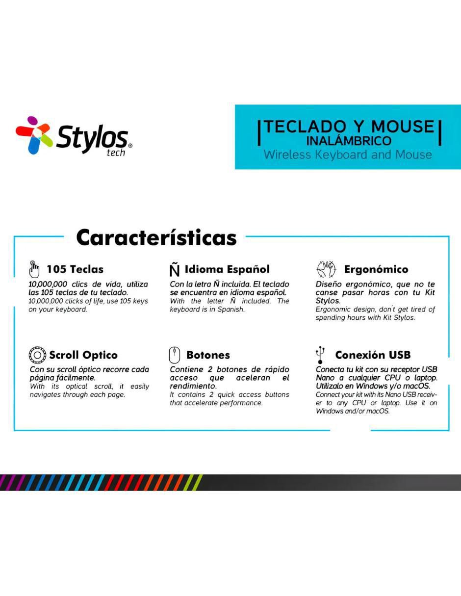 Mouse y teclado STPKTM5B 4