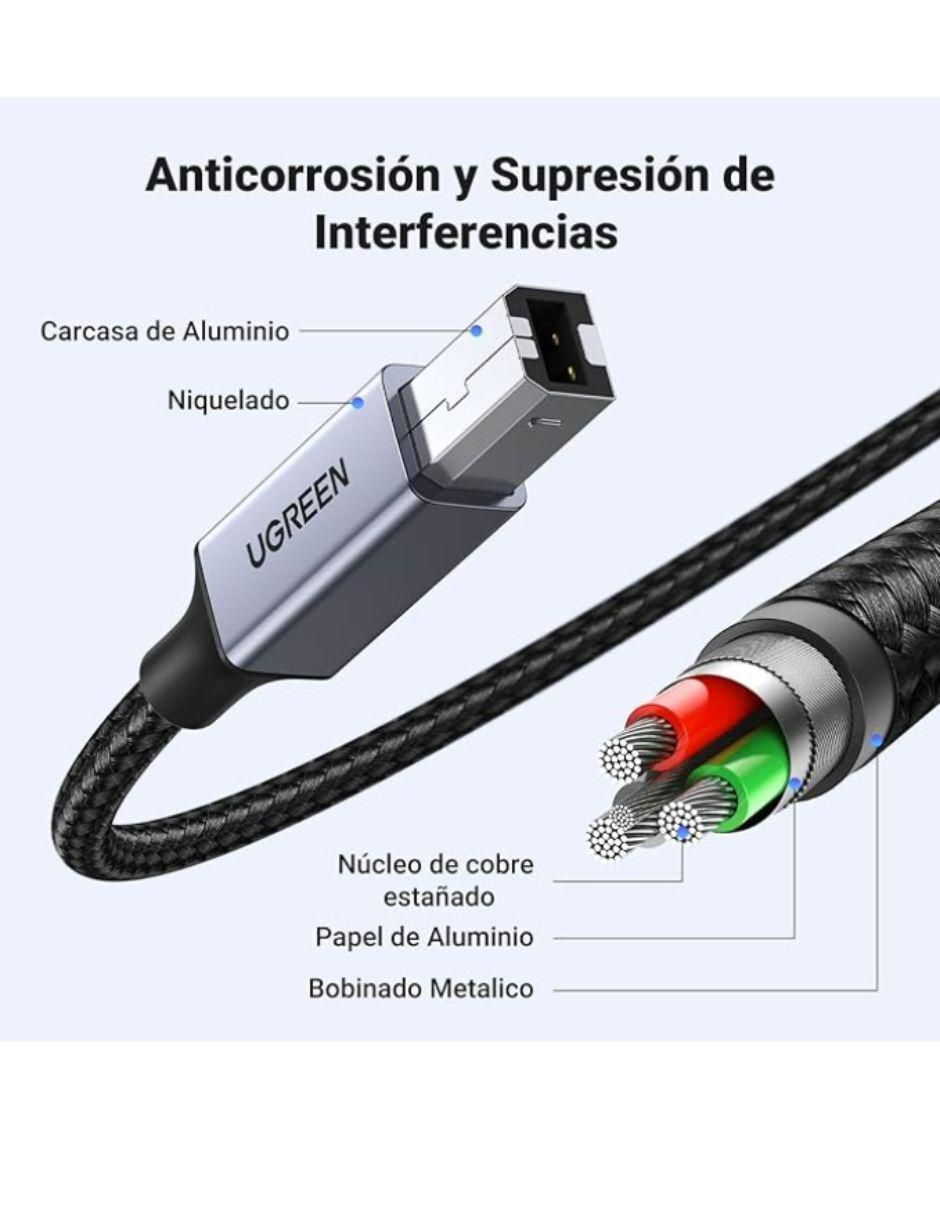 Cable USB C a tipo USB B de 2 m 4
