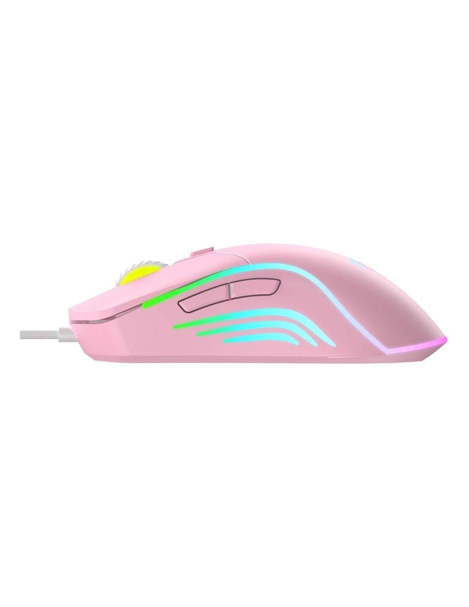 Mouse gamer MS1029 Rosa Rgb 7200 Dpi Ergonómico 5