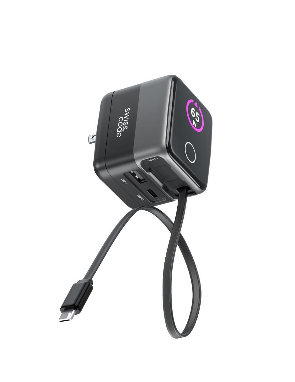 Cargador pared de 65 W USB Tipo A + USB Tipo C cube 65