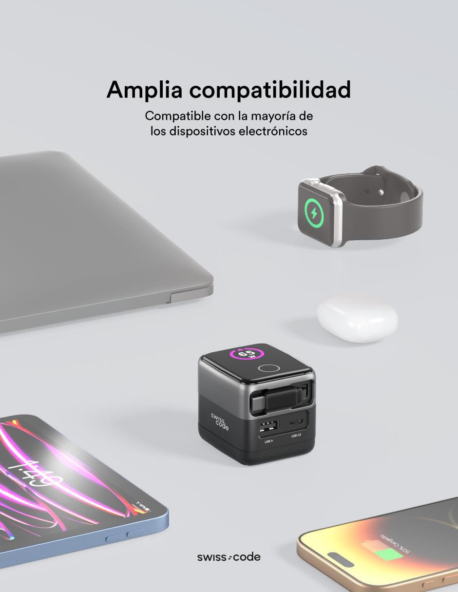 Cargador pared de 65 W USB Tipo A + USB Tipo C cube 65 2